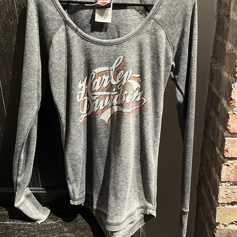NWOT Harley-Davidson Heather Gray Long Sleeve Size Large